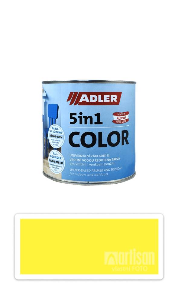 ADLER 5in1 Color - univerzální vodou ředitelná barva 0.75 l Schwefelgelb / Sírově žlutá RAL 1016