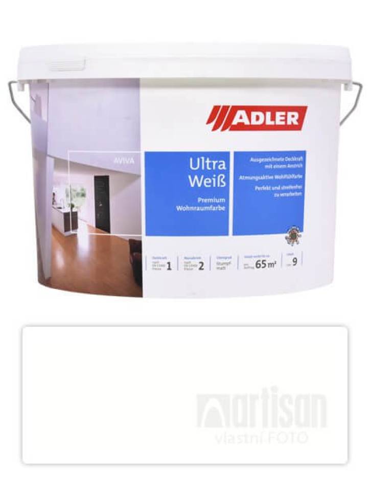ADLER Aviva Ultra Weiss - malířská barva na stěny v interiéru 9 l Bílá