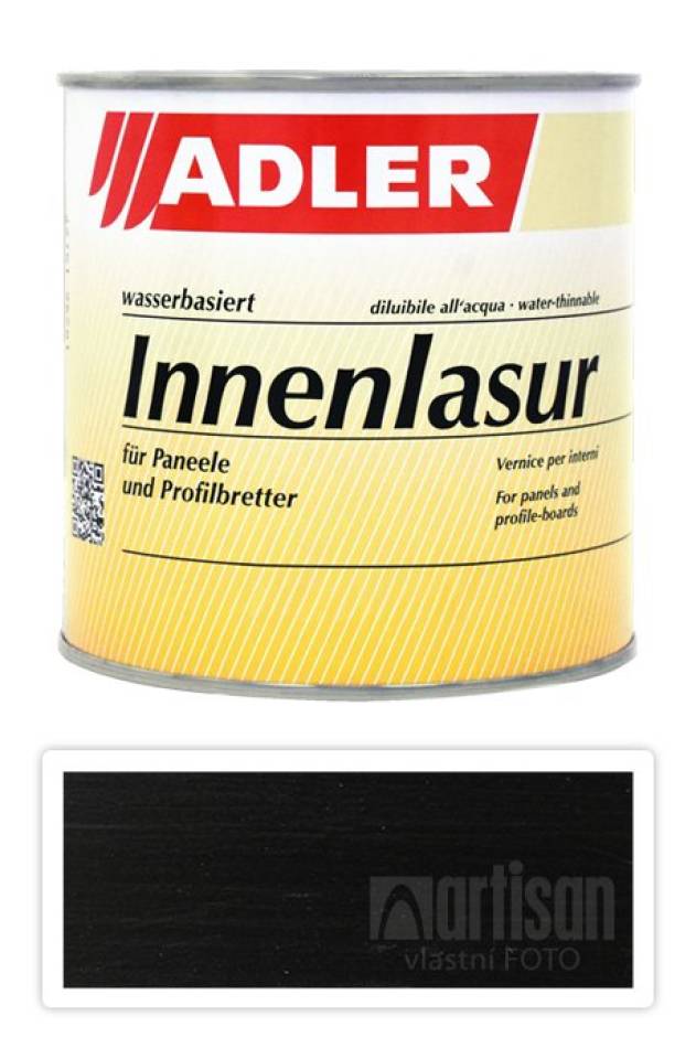 ADLER Innenlasur - vodou ředitelná lazura na dřevo pro interiéry 0.75 l Black Jack LW 12/5