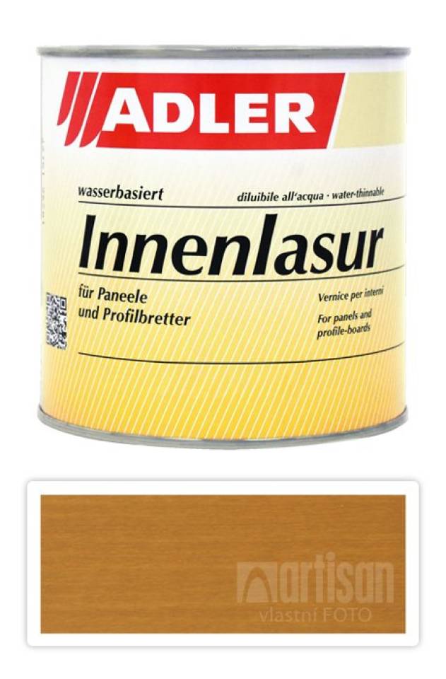 ADLER Innenlasur - vodou ředitelná lazura na dřevo pro interiéry 0.75 l Lockenkopf ST 01/4