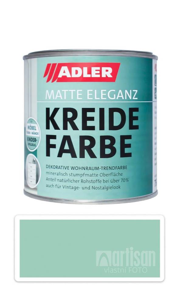 ADLER Kreidefarbe - univerzální vodou ředitelná křídová barva do interiéru 0.75 l Wanderkarte