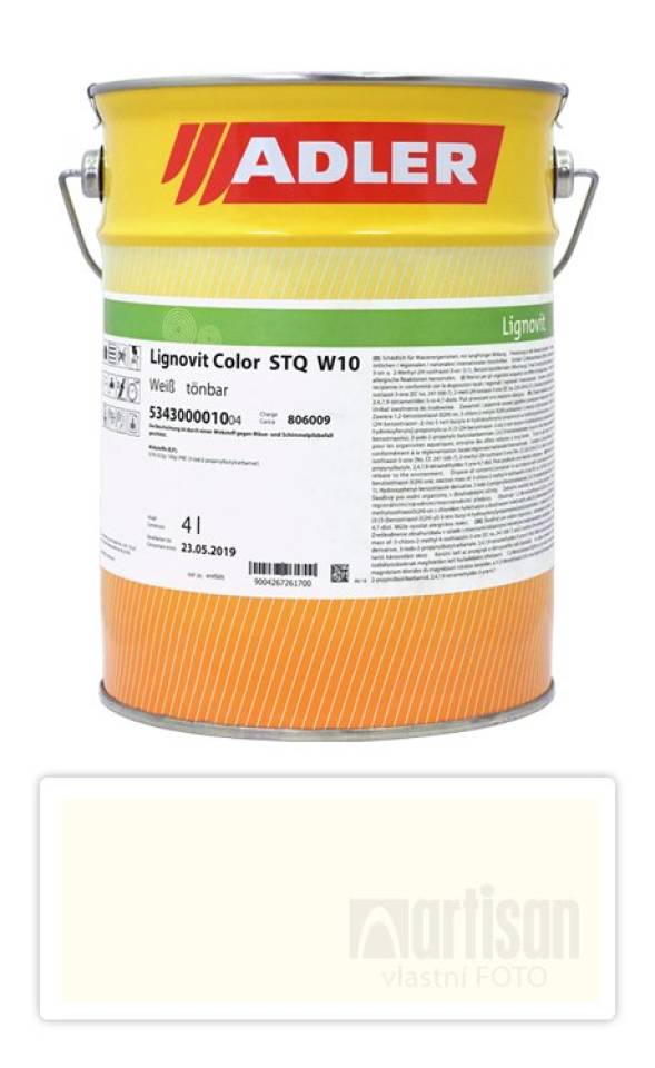 ADLER Lignovit Color - vodou ředitelná krycí barva 4 l Cremeweiss / Krémová RAL 9001