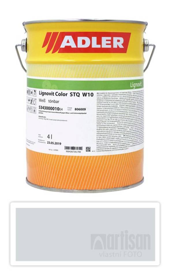 ADLER Lignovit Color - vodou ředitelná krycí barva 4 l Lichtgrau / Světle šedá RAL 7035