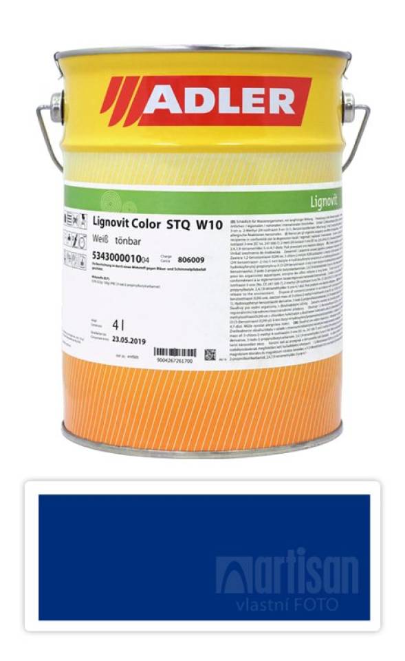 ADLER Lignovit Color - vodou ředitelná krycí barva 4 l Signalblau / Signální modrá RAL 5005