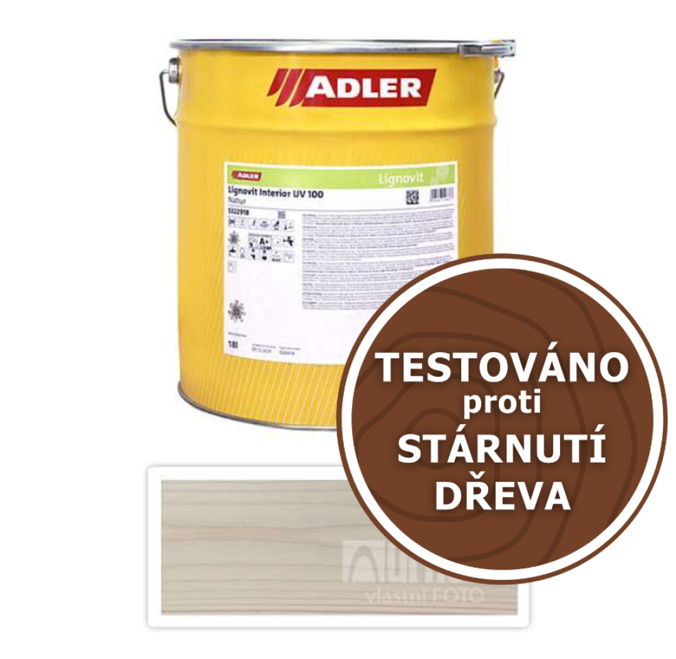 ADLER Lignovit Interior UV 100 - vodou ředitelná lazura na dřevo pro interiéry 22 l Grossglockner 53961