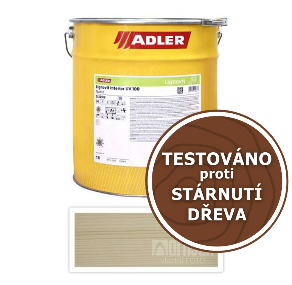 ADLER Lignovit Interior UV 100 - vodou ředitelná lazura na dřevo pro interiéry 22 l Zugspitz 53962