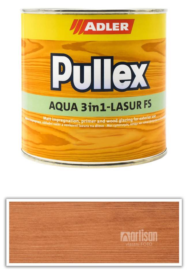 ADLER Pullex Aqua 3in1-Lasur FS - tenkovrstvá matná lazura na dřevo v exteriéru 0.75 l Borovice