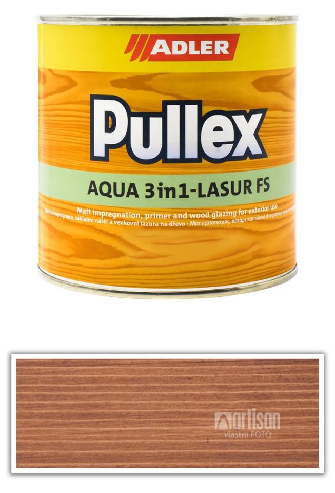 ADLER Pullex Aqua 3in1-Lasur FS - tenkovrstvá matná lazura na dřevo v exteriéru 0.75 l Ořech