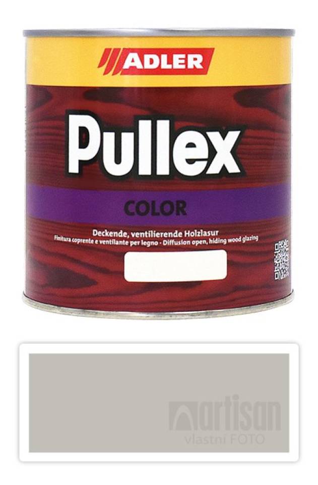ADLER Pullex Color - krycí barva na dřevo 0.75 l Seidengrau / Hedvábná šedá RAL 7044