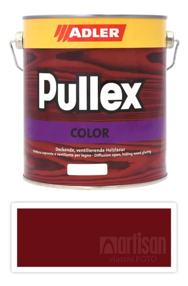 ADLER Pullex Color - krycí barva na dřevo 2.5 l Purpurrot / Purpurově červená RAL 3004