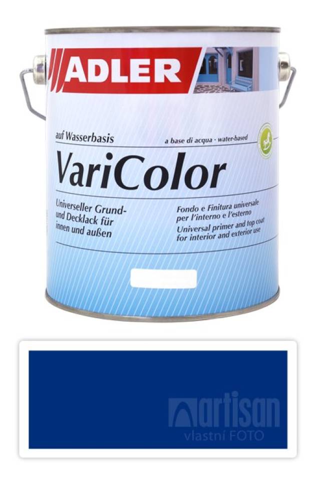ADLER Varicolor - vodou ředitelná krycí barva univerzál 2.5 l Signalblau / Signální modrá RAL 5005