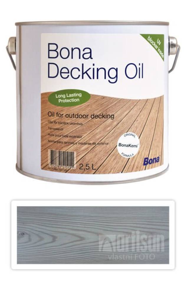 BONA Decking Oil -  olej pro impregnaci a ochranu dřeva v exteriéru 2.5 l Šedý