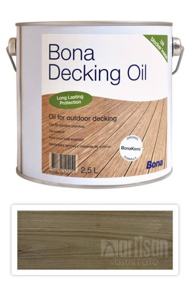 BONA Decking Oil -  olej pro impregnaci a ochranu dřeva v exteriéru 2.5 l Teak