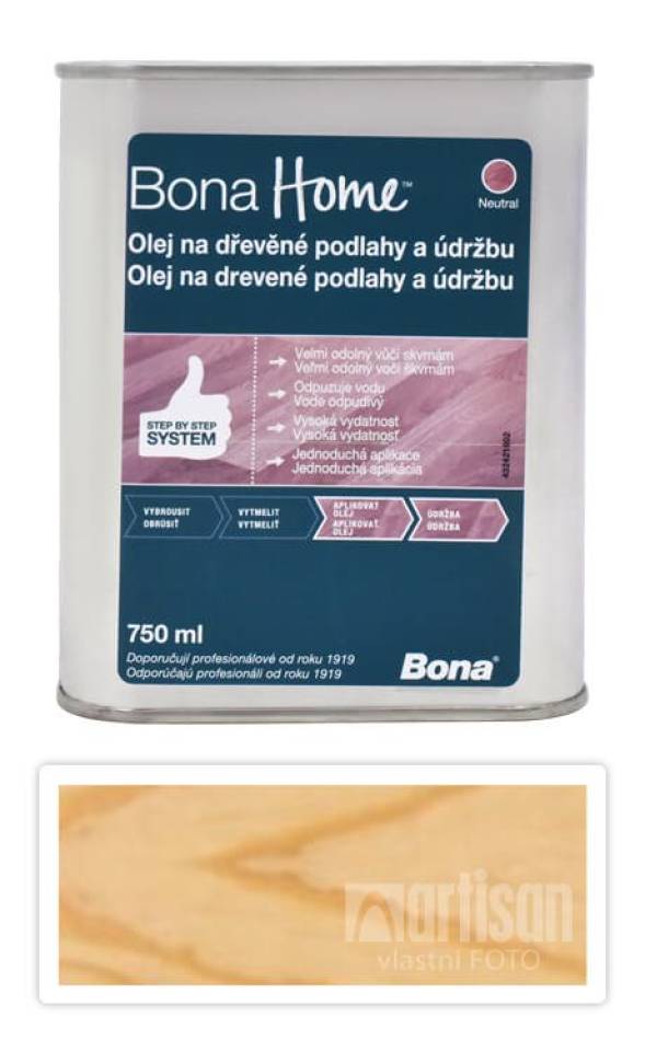 BONA Home Olej na dřevěné podlahy a údržbu 0.75 l Bezbarvý