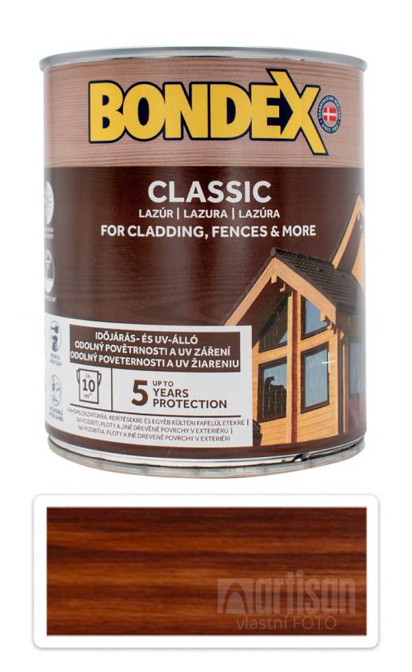 BONDEX Classic - matná tenkovrstvá syntetická lazura 0.75 l Palisandr