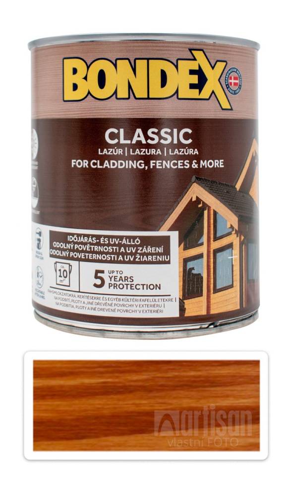 BONDEX Classic - matná tenkovrstvá syntetická lazura 0.75 l Redwood