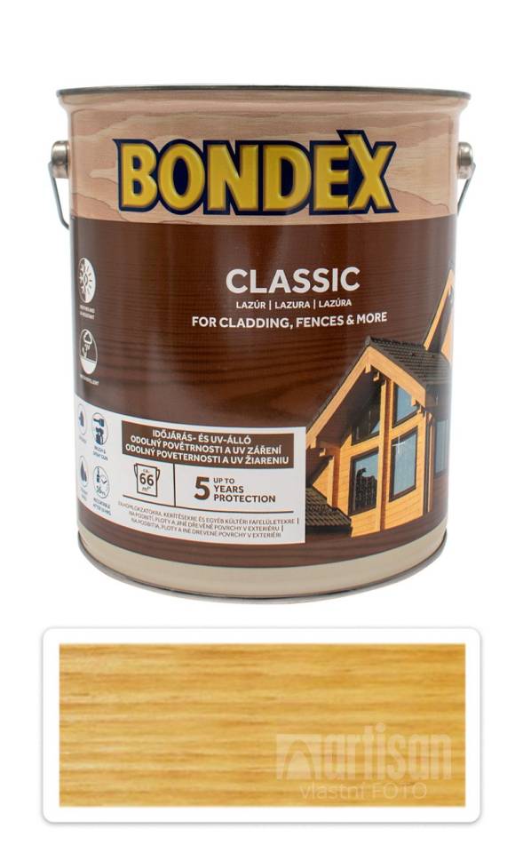 BONDEX Classic - matná tenkovrstvá syntetická lazura 5 l Dub