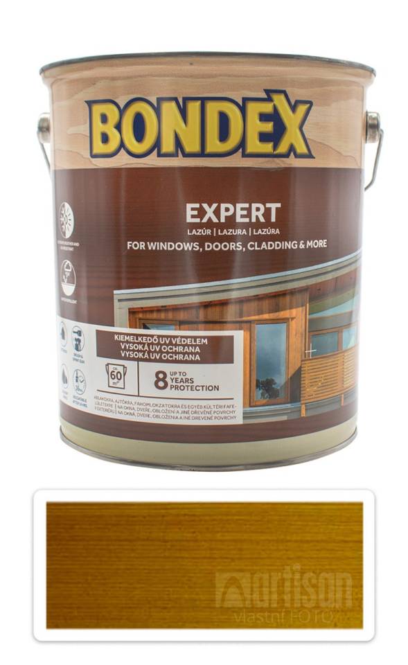BONDEX Expert - silnovrstvá syntetická lazura na dřevo v exteriéru 5 l Dub