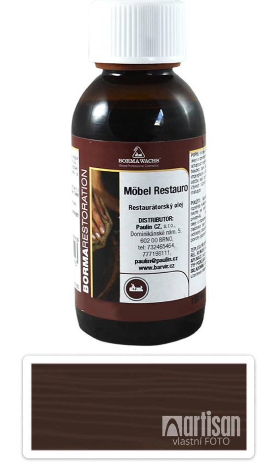 BORMA Olio Restauro - olej k restaurování nábytku 150 ml Tmavé dřevo