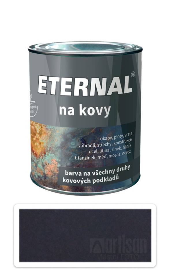 ETERNAL Na kovy - antikorozní barva na kov 0.7 l Kovářská černá 460