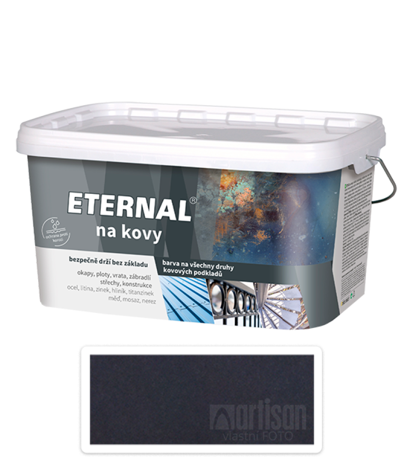 ETERNAL Na kovy - antikorozní barva na kov 5 l Kovářská černá 460