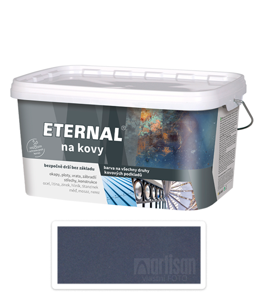 ETERNAL Na kovy - antikorozní barva na kov 5 l Kovářská tmavě šedá 454
