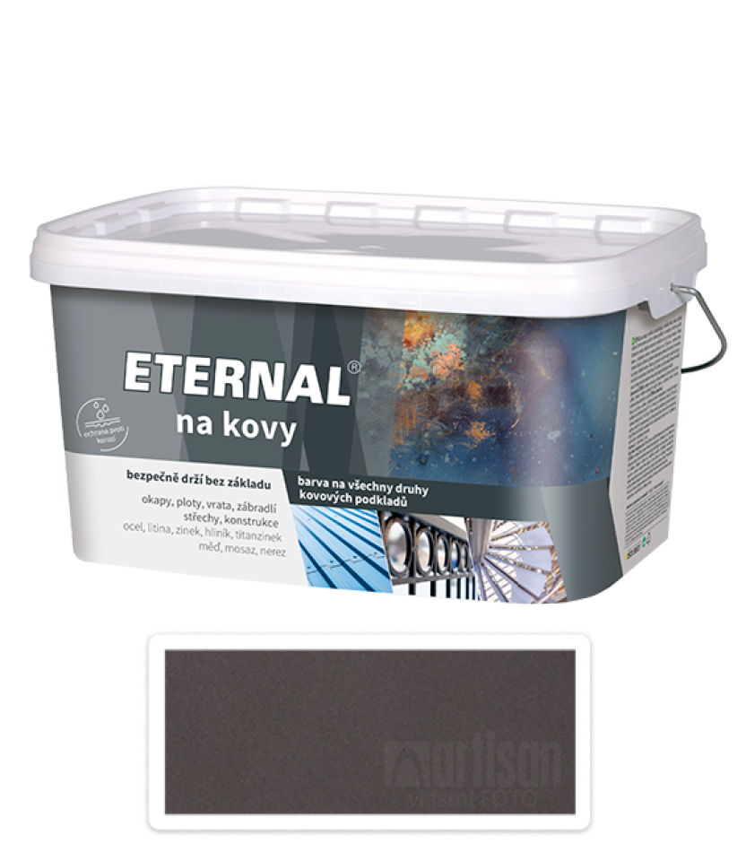 ETERNAL Na kovy - antikorozní barva na kov 5 l Palisandr 410