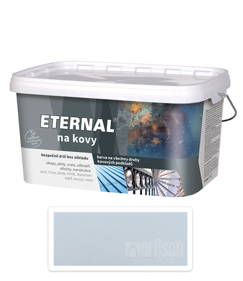 ETERNAL Na kovy - antikorozní barva na kov 5 l Světle šedá 402