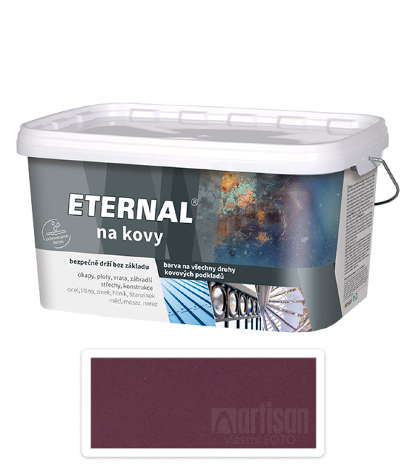 ETERNAL Na kovy - antikorozní barva na kov 5 l Višňová 423