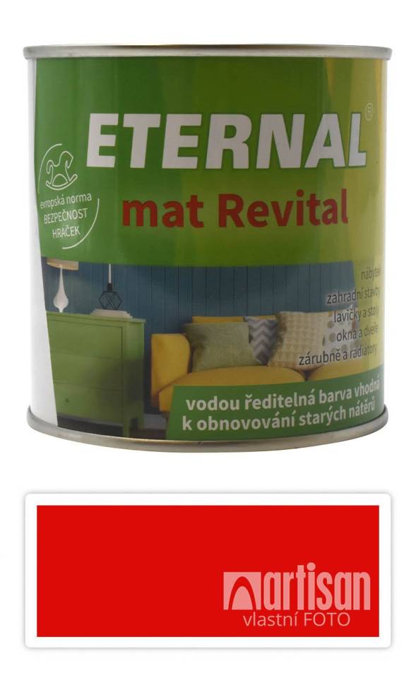 ETERNAL mat Revital - univerzální vodou ředitelná akrylátová barva 0.35 l Červená RAL 3020