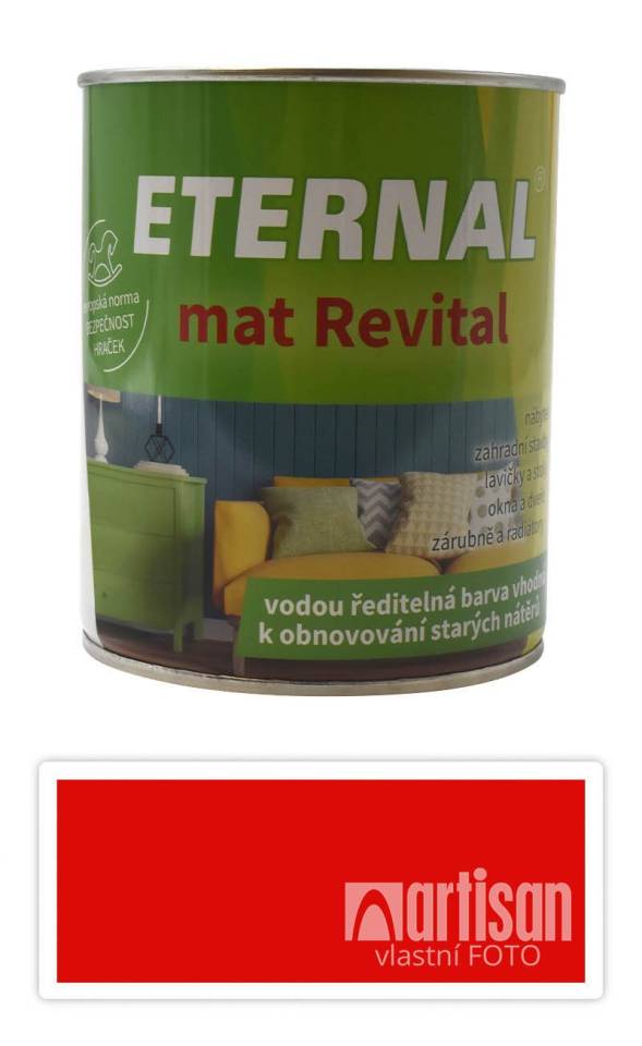 ETERNAL mat Revital - univerzální vodou ředitelná akrylátová barva 0.7 l Červená RAL 3020
