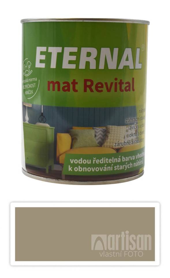 ETERNAL mat Revital - univerzální vodou ředitelná akrylátová barva 0.7 l Šedobéžová RAL 1019