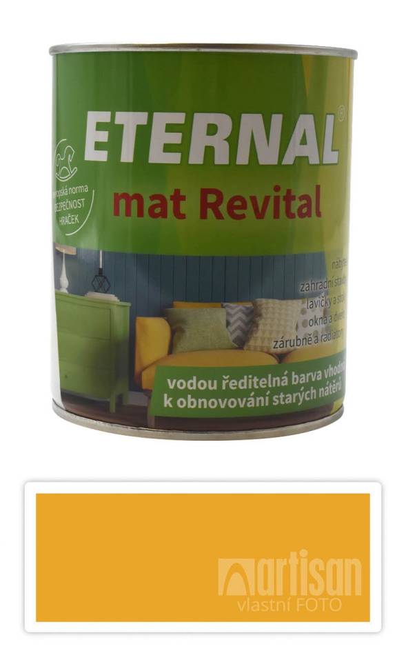 ETERNAL mat Revital - univerzální vodou ředitelná akrylátová barva 0.7 l Žlutá RAL 1028