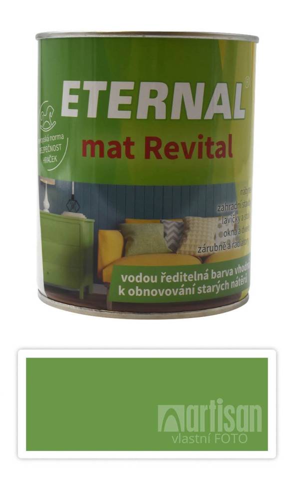 ETERNAL mat Revital - univerzální vodou ředitelná akrylátová barva 0.7 l Žlutozelená RAL 6018