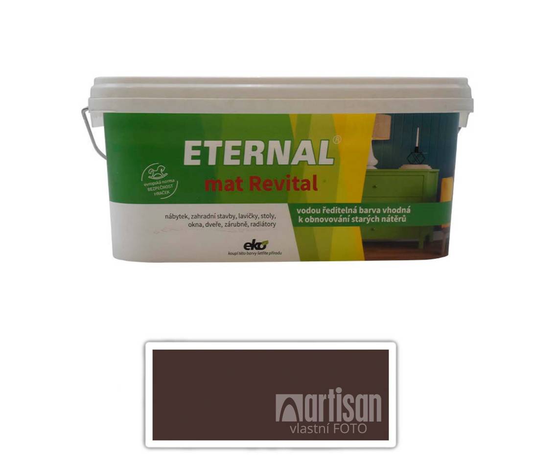 ETERNAL mat Revital - univerzální vodou ředitelná akrylátová barva 2.8 l Tmavě hnědá RAL 8017