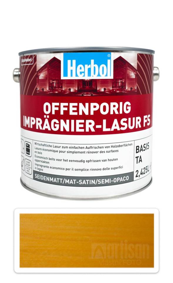 HERBOL Offenporig Impragnier-Lasur FS - impregnační lazura na dřevo 2.5 l Jasan