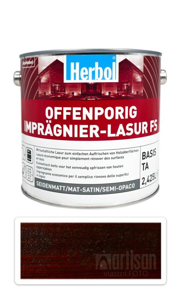 HERBOL Offenporig Impragnier-Lasur FS - impregnační lazura na dřevo 2.5 l Palisandr