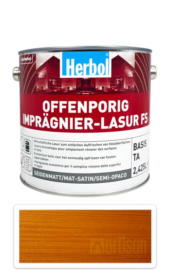 HERBOL Offenporig Impragnier-Lasur FS - impregnační lazura na dřevo 2.5 l Pinie