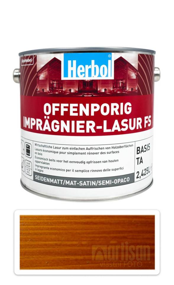 HERBOL Offenporig Impragnier-Lasur FS - impregnační lazura na dřevo 2.5 l Vlašský ořech