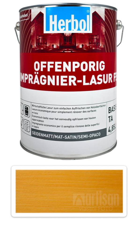 HERBOL Offenporig Impragnier-Lasur FS - impregnační lazura na dřevo 5 l Buk