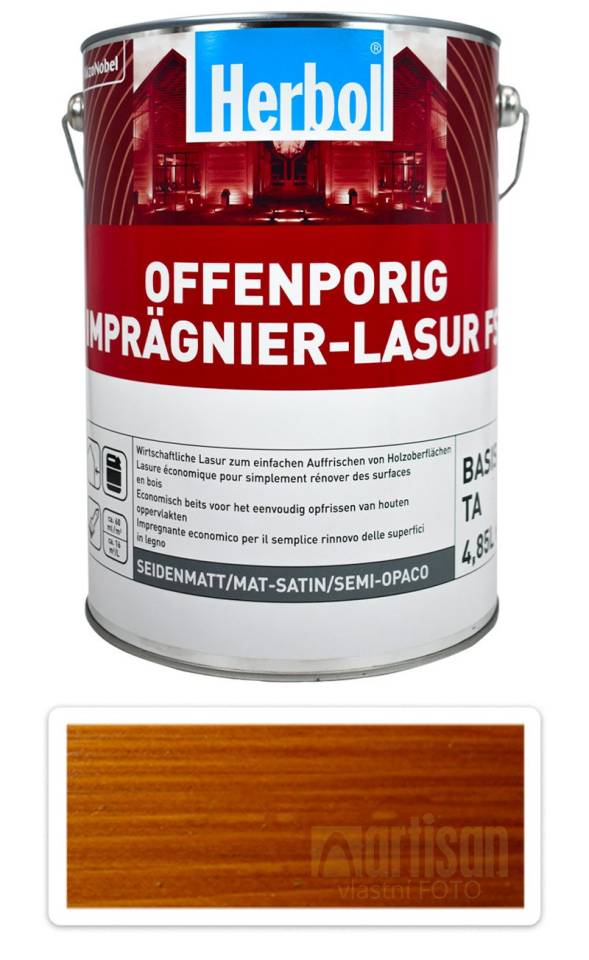 HERBOL Offenporig Impragnier-Lasur FS - impregnační lazura na dřevo 5 l Vlašský ořech