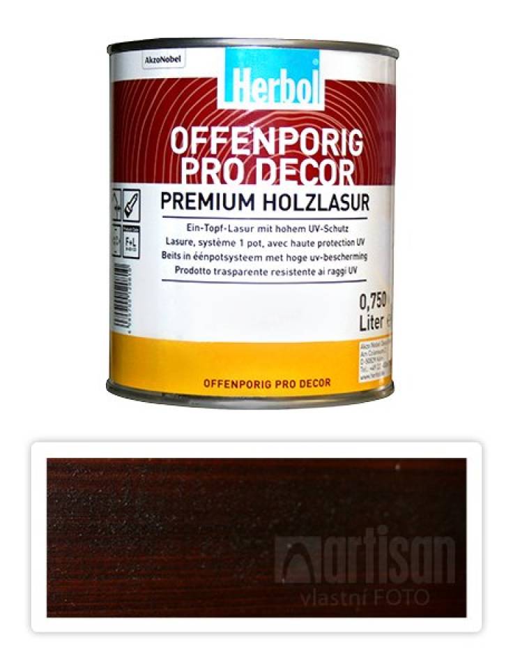 HERBOL Offenporig Pro Decor - univerzální lazura na dřevo 0.75 l Palisandr 8409
