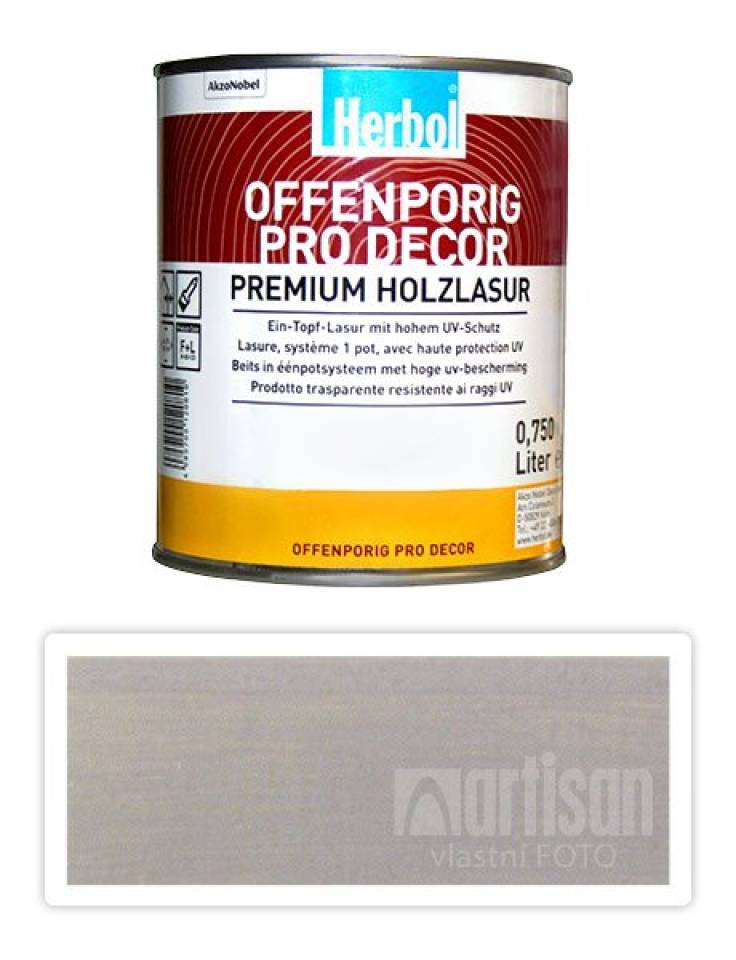 HERBOL Offenporig Pro Decor - univerzální lazura na dřevo 0.75 l Světle šedá