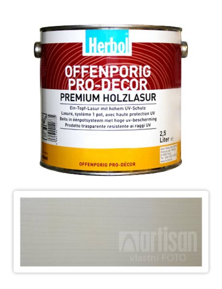 HERBOL Offenporig Pro Decor - univerzální lazura na dřevo 2.5 l Bílá 0301