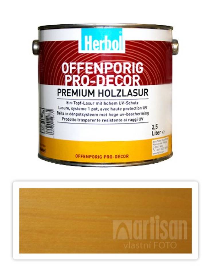 HERBOL Offenporig Pro Decor - univerzální lazura na dřevo 2.5 l Jasan 1420
