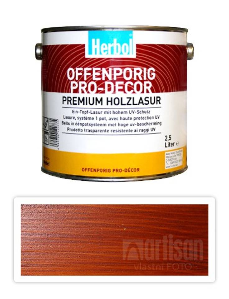 HERBOL Offenporig Pro Decor - univerzální lazura na dřevo 2.5 l Mahagon 8407