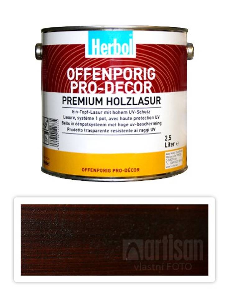 HERBOL Offenporig Pro Decor - univerzální lazura na dřevo 2.5 l Palisandr 8409