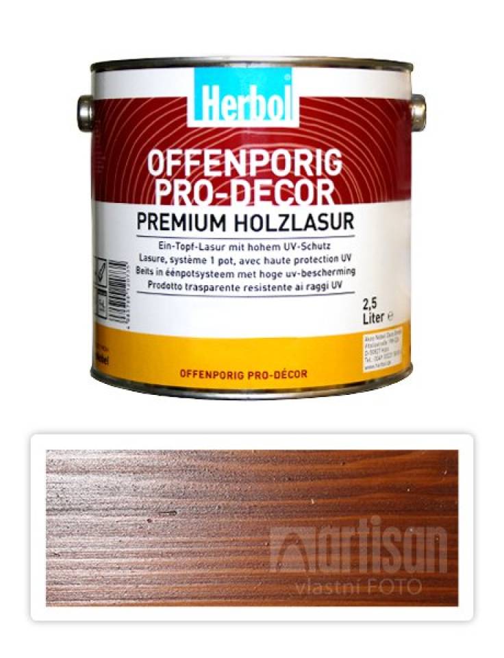 HERBOL Offenporig Pro Decor - univerzální lazura na dřevo 2.5 l Teak 8406