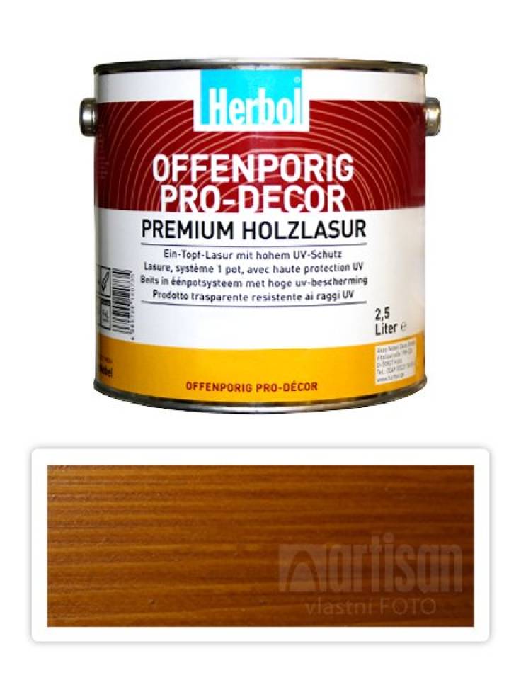 HERBOL Offenporig Pro Decor - univerzální lazura na dřevo 2.5 l Vlašský ořech 8404