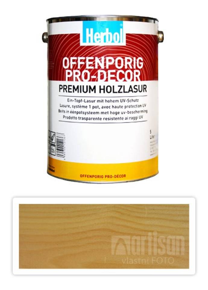 HERBOL Offenporig Pro Decor - univerzální lazura na dřevo 5 l Bezbarvá 0450